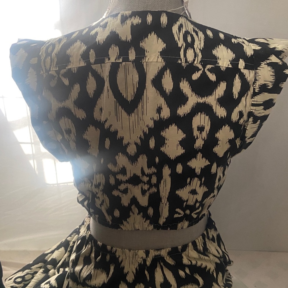 Steve Madden Black and Cream Printed Tie-Front Maxi Dress - Picture 9 of 9